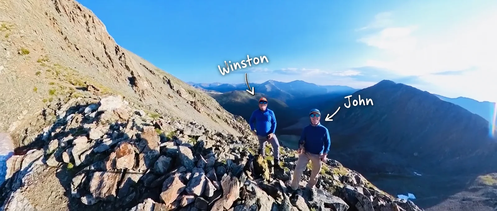 Cartin’ co-founders Winston McDavid and John Burke on a mountain ridge