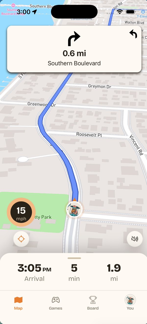 Cartin turn-by-turn golf cart navigation on an iPhone
